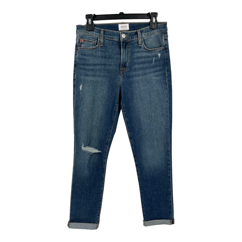 Hudson Jeans Natalie mid rise slim boyfriend crop cuffed size 26